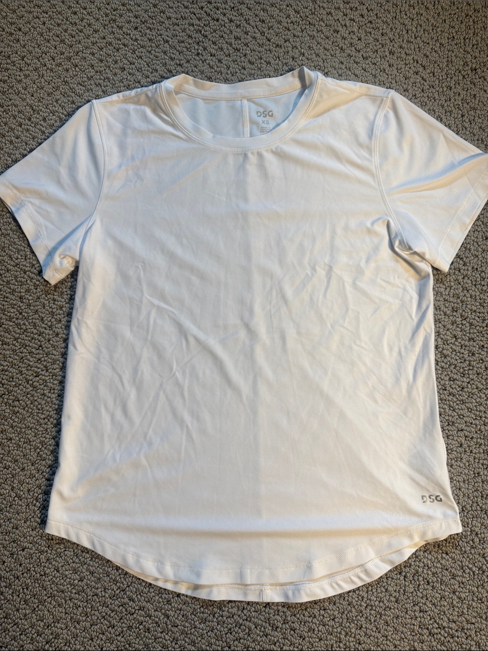 DSG White Short Sleeve Crew Performance Tee- XS